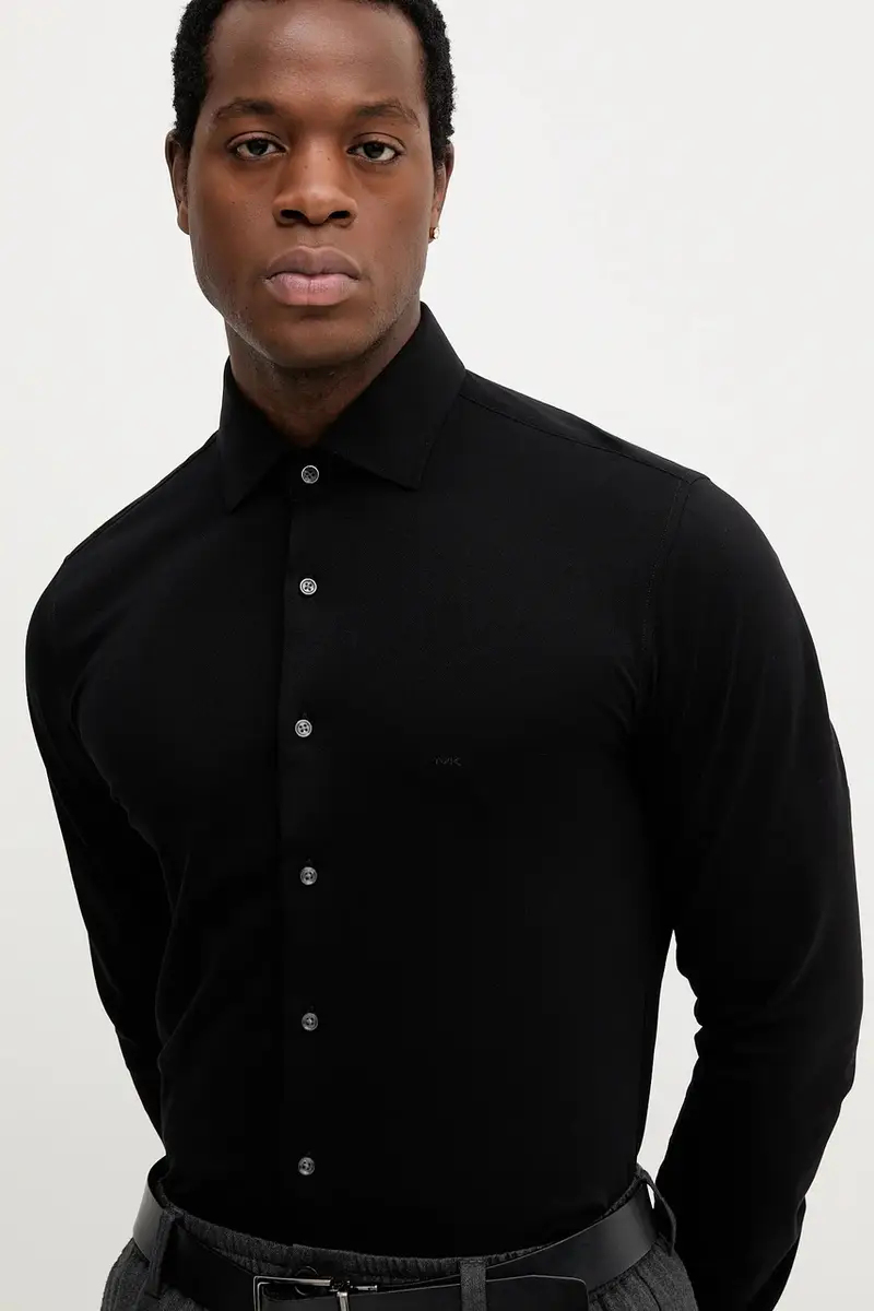 camicia in cotone Nero miniatura 4