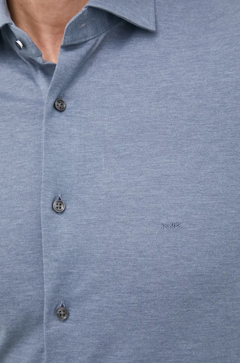 camicia in cotone uomo Blu miniatura 4