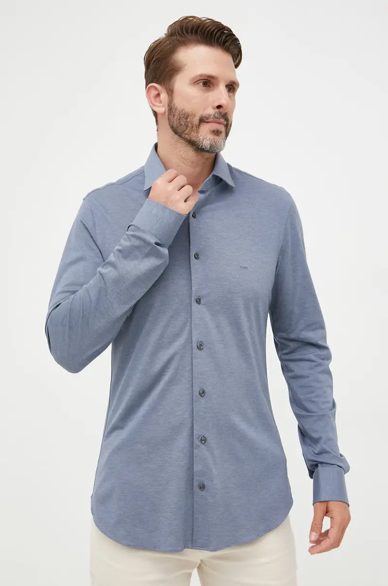 camicia in cotone uomo Blu
