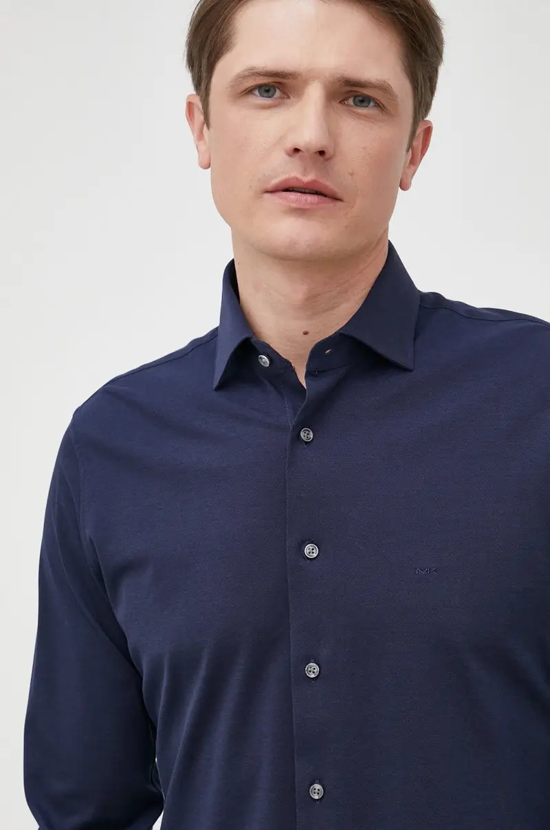 camicia in cotone uomo Blu navy
