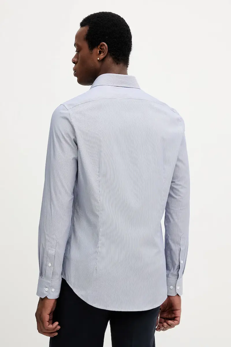 camicia in cotone uomo colore blu MK0DS01293 miniatura 3