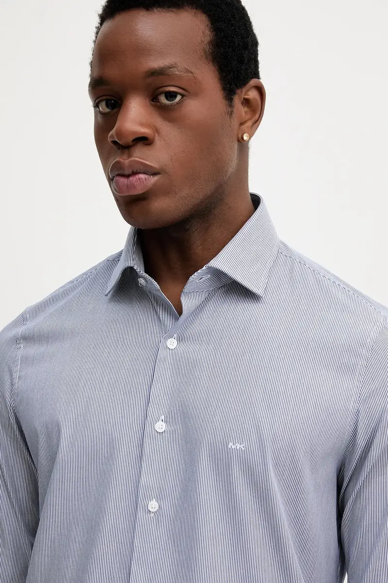 camicia in cotone uomo colore blu MK0DS01293 miniatura 4