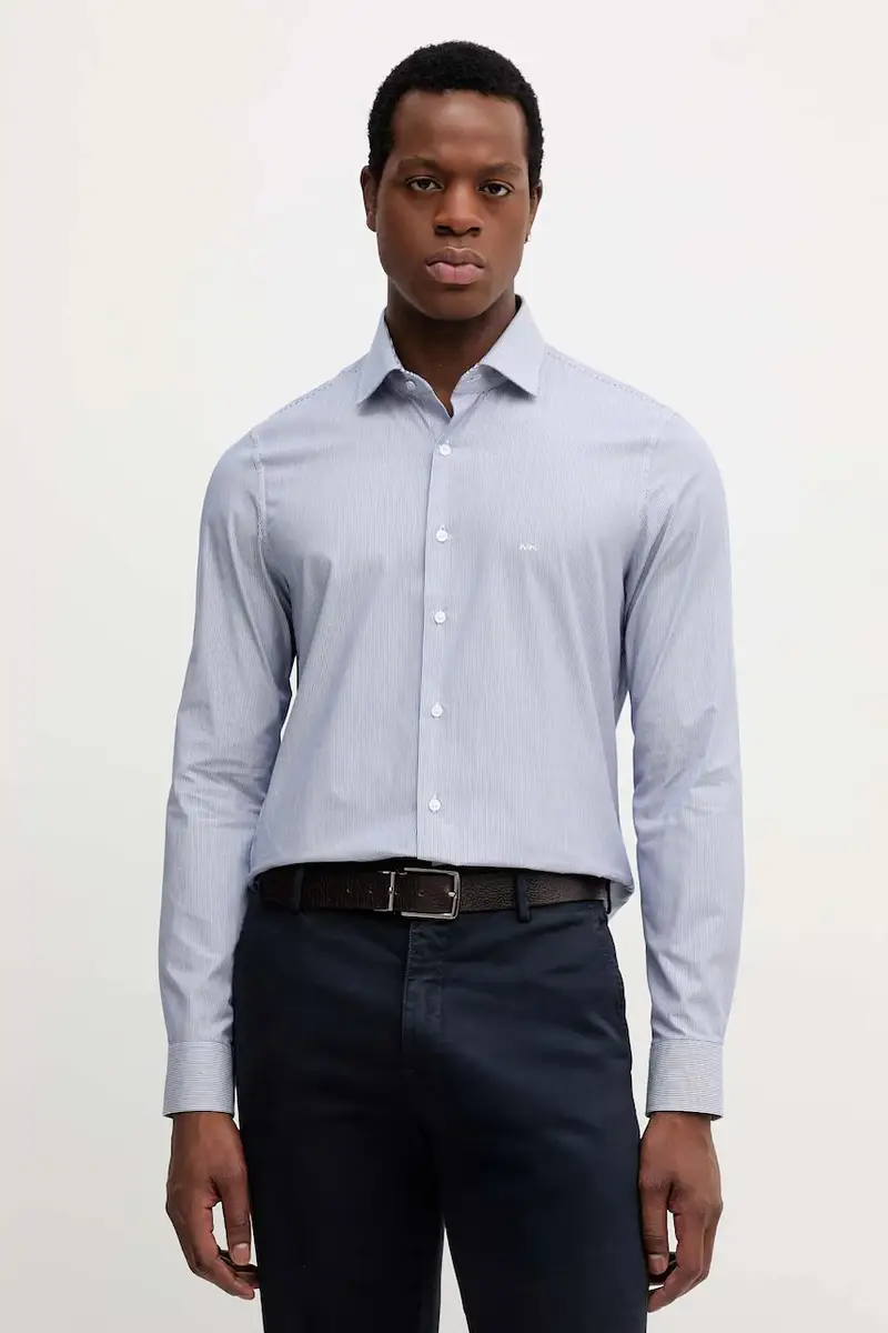 camicia in cotone uomo colore blu MK0DS01293