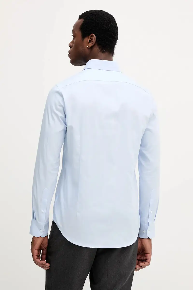 camicia in cotone uomo colore blu MK0DS01409 miniatura 3