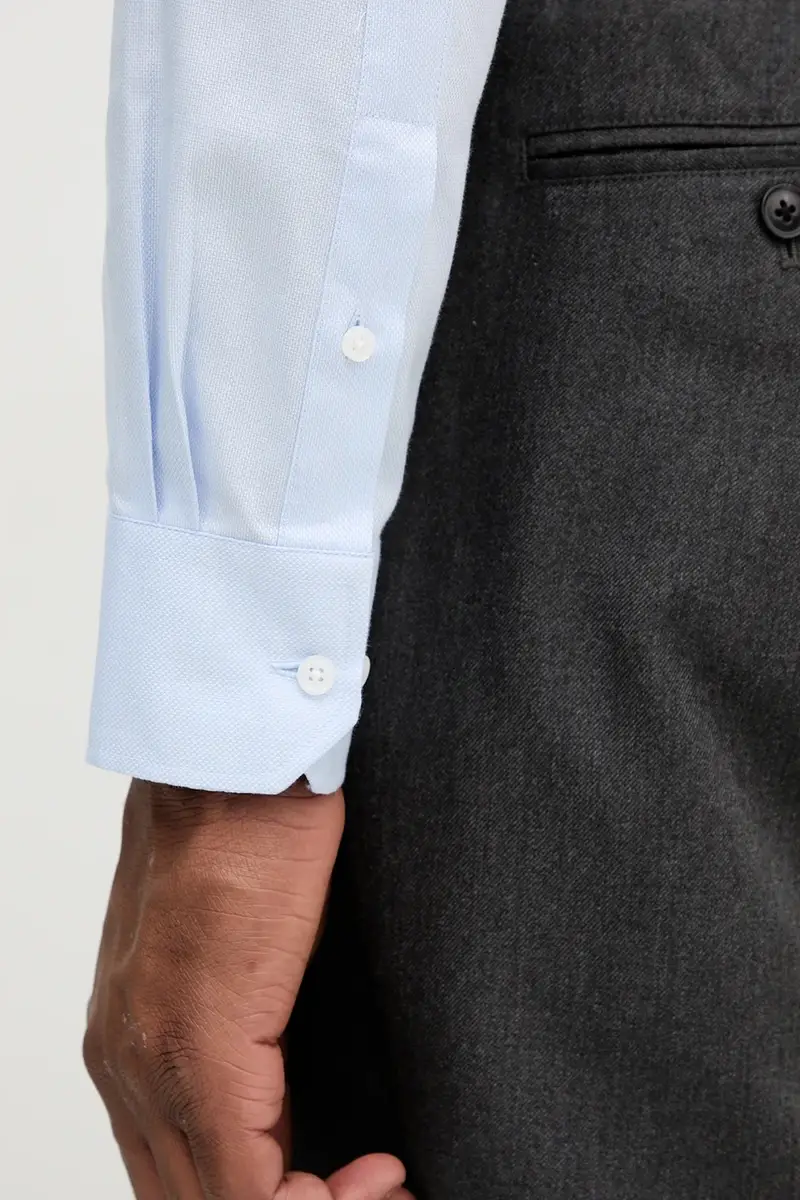 camicia in cotone uomo colore blu MK0DS01409 miniatura 5