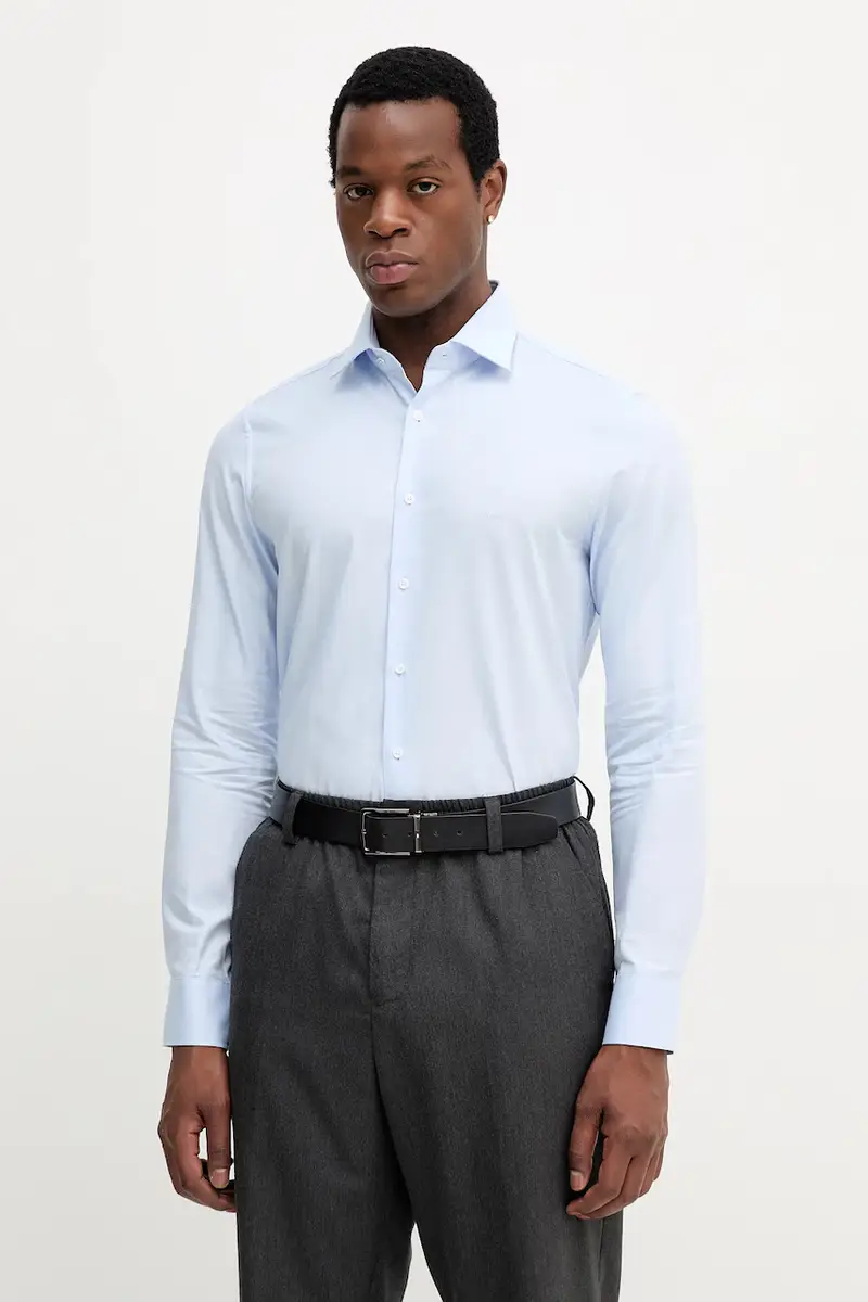 camicia in cotone uomo colore blu MK0DS01409