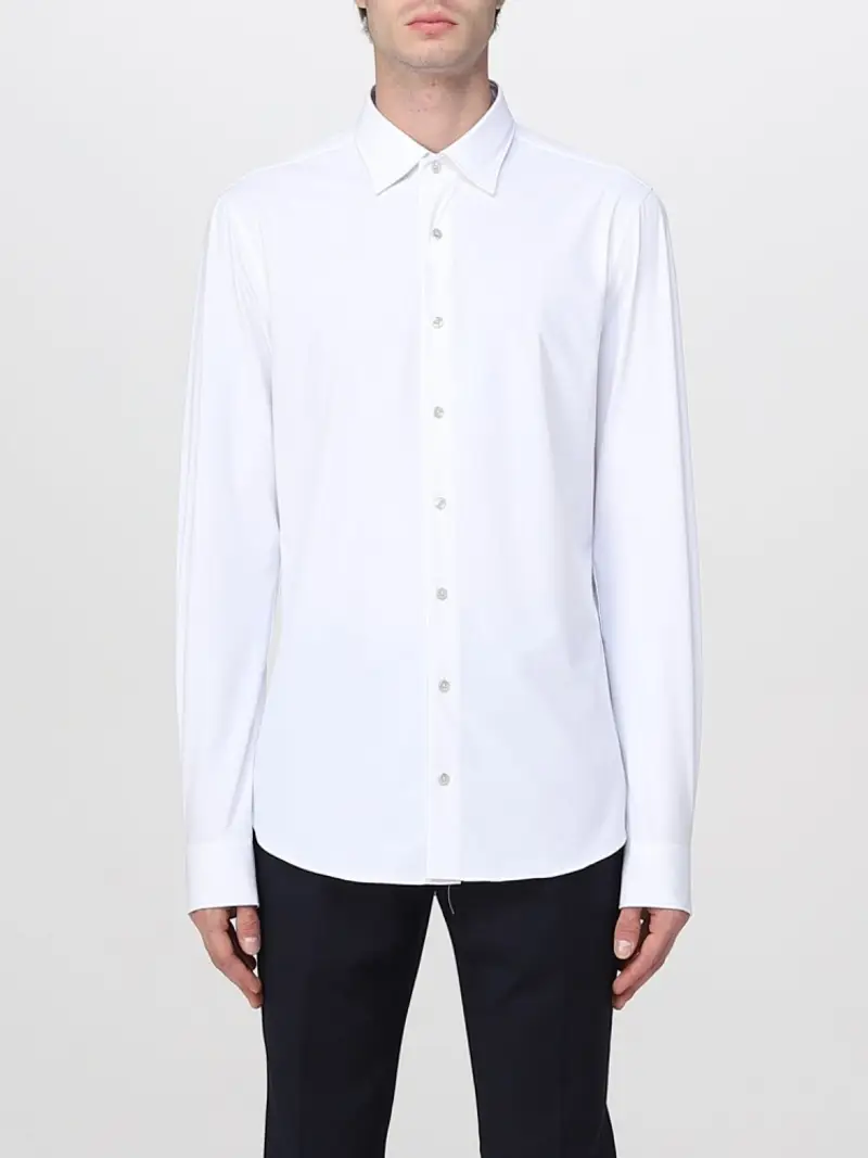 camicia in tessuto performance bianco slim