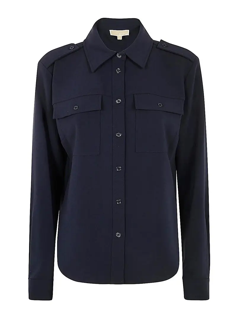 Camicia militare aderente Blu