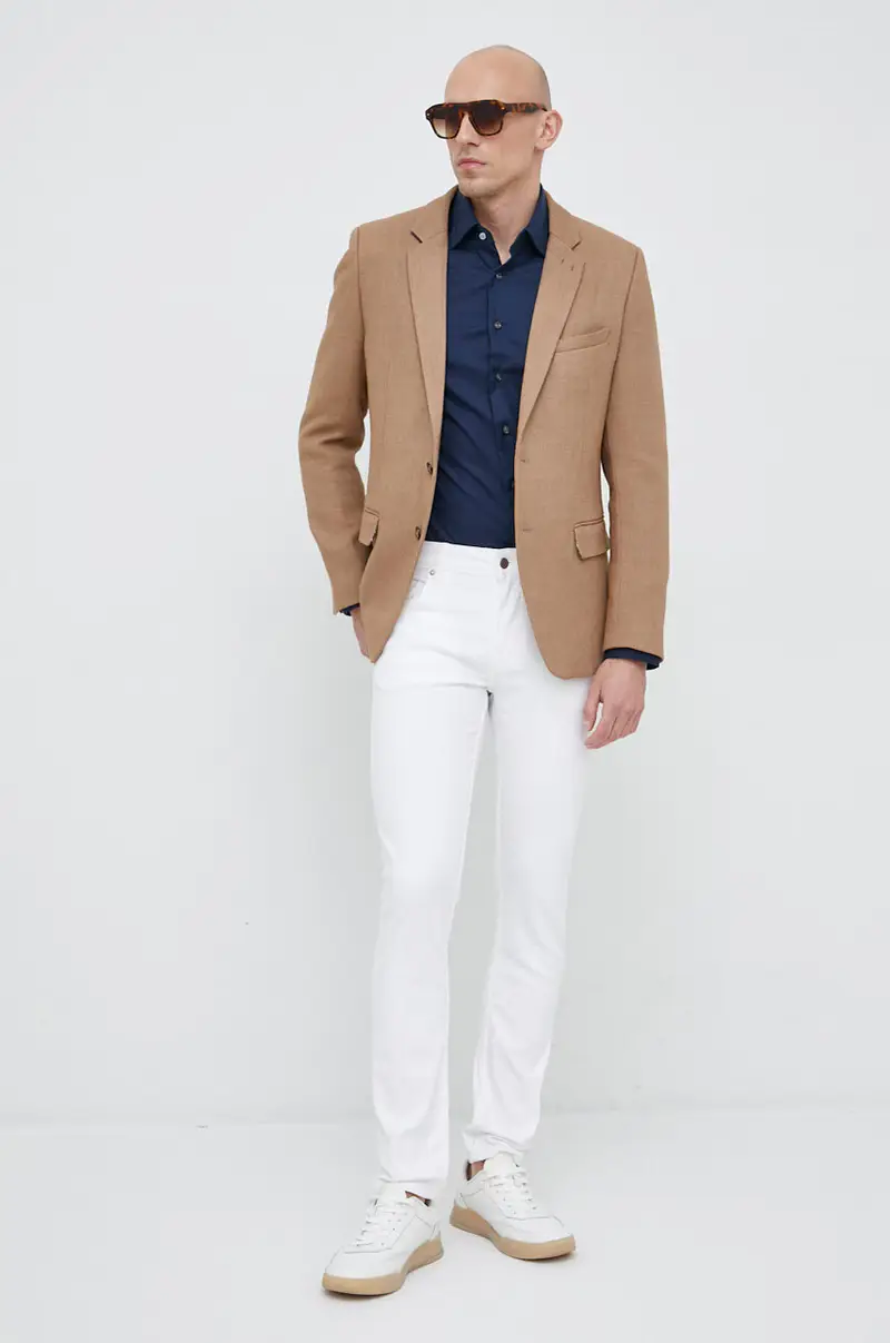 camicia uomo Blu navy miniatura 3