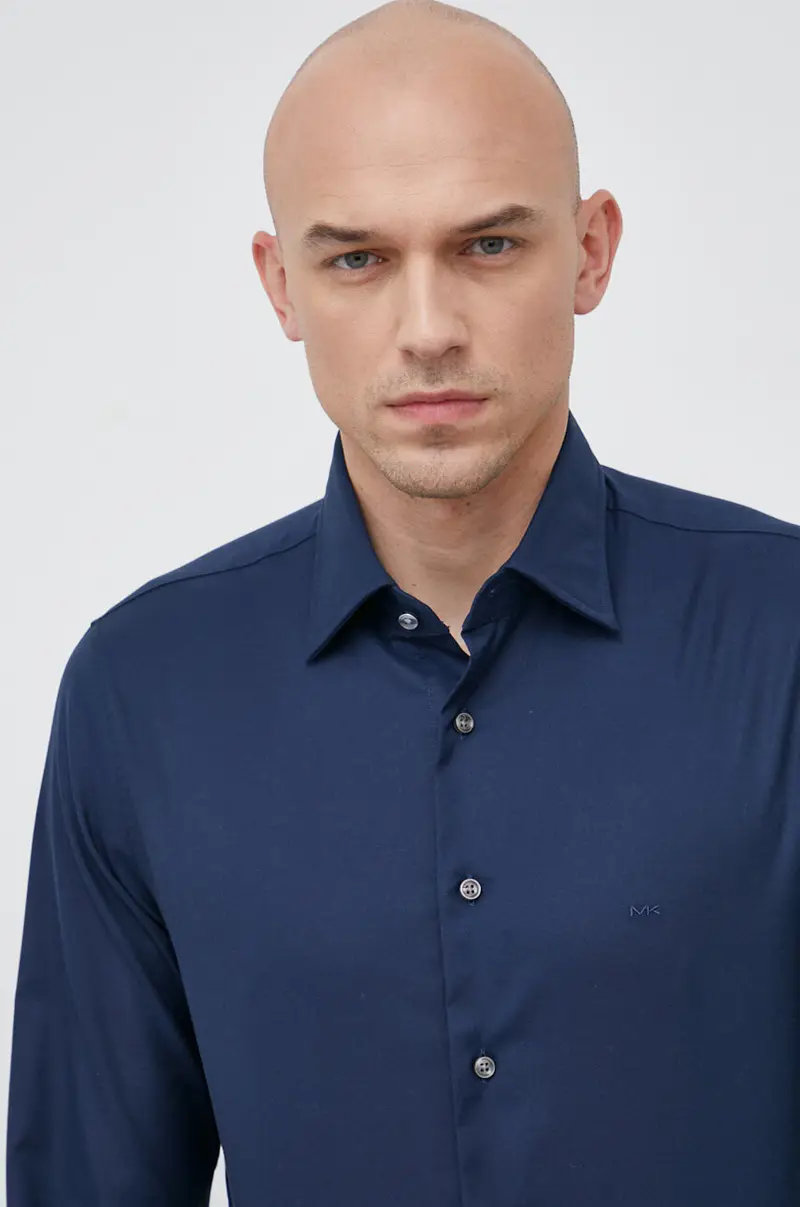 camicia uomo Blu navy miniatura 5