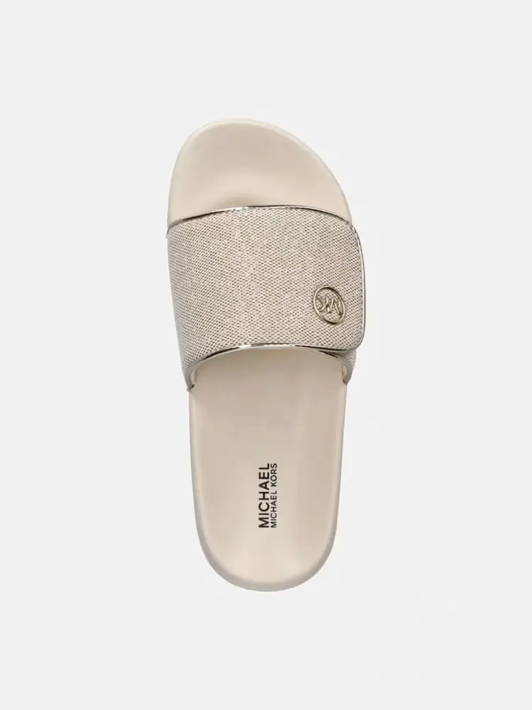 ciabatte oro bambina logo sul davanti miniatura 2