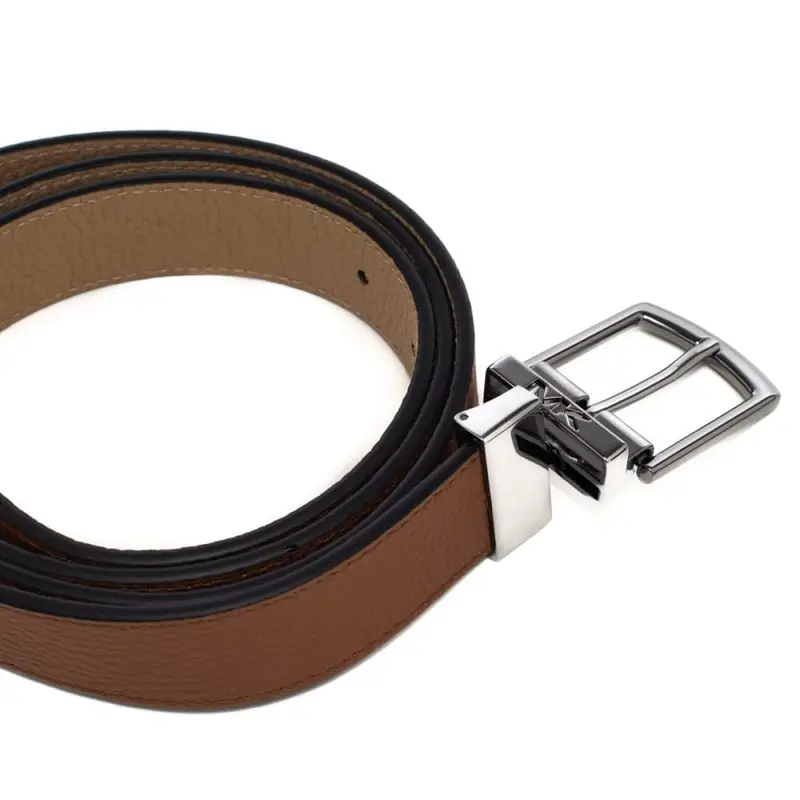 Michael Kors cintura da uomo reversibile in vera pelle marrone luggage miniatura 3