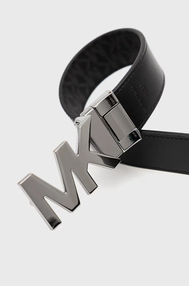 cintura in pelle bilaterale uomo Nero miniatura 2