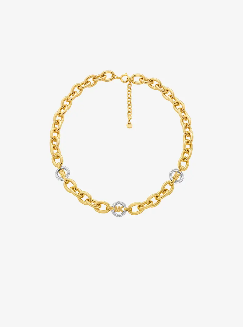 Collana a catena con ciondolo pavé MK Pop - Michael Kors Argento miniatura 2