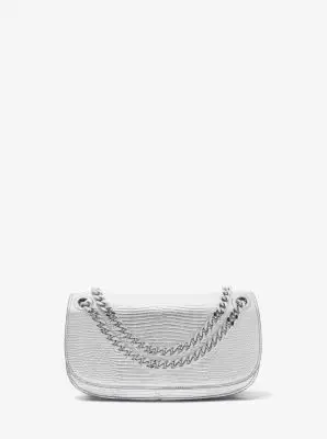 MK Borsa a bustina Christie in pelle stampa lucertola metallizzata - Argento - Michael Kors miniatura 2