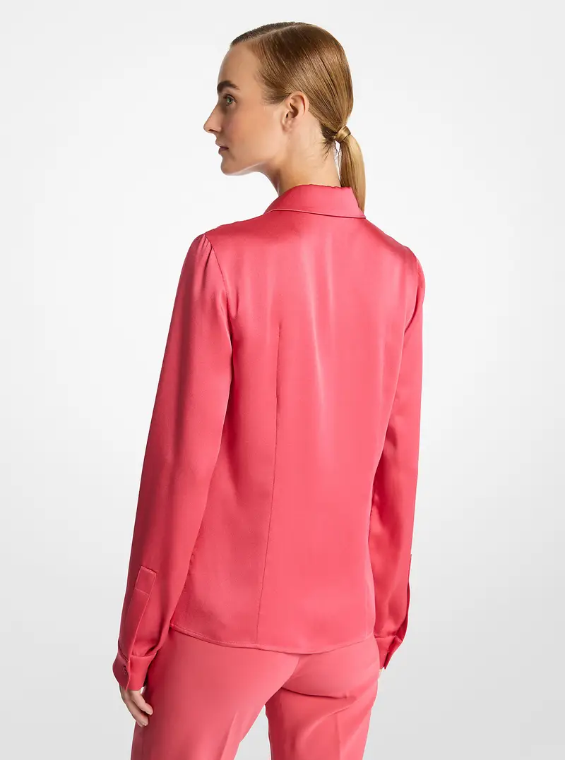 MK Camicia Hansen in charmeuse - Rosa - Michael Kors miniatura 2