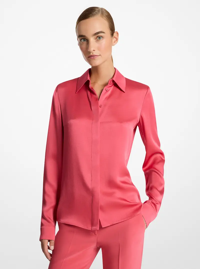 MK Camicia Hansen in charmeuse - Rosa - Michael Kors