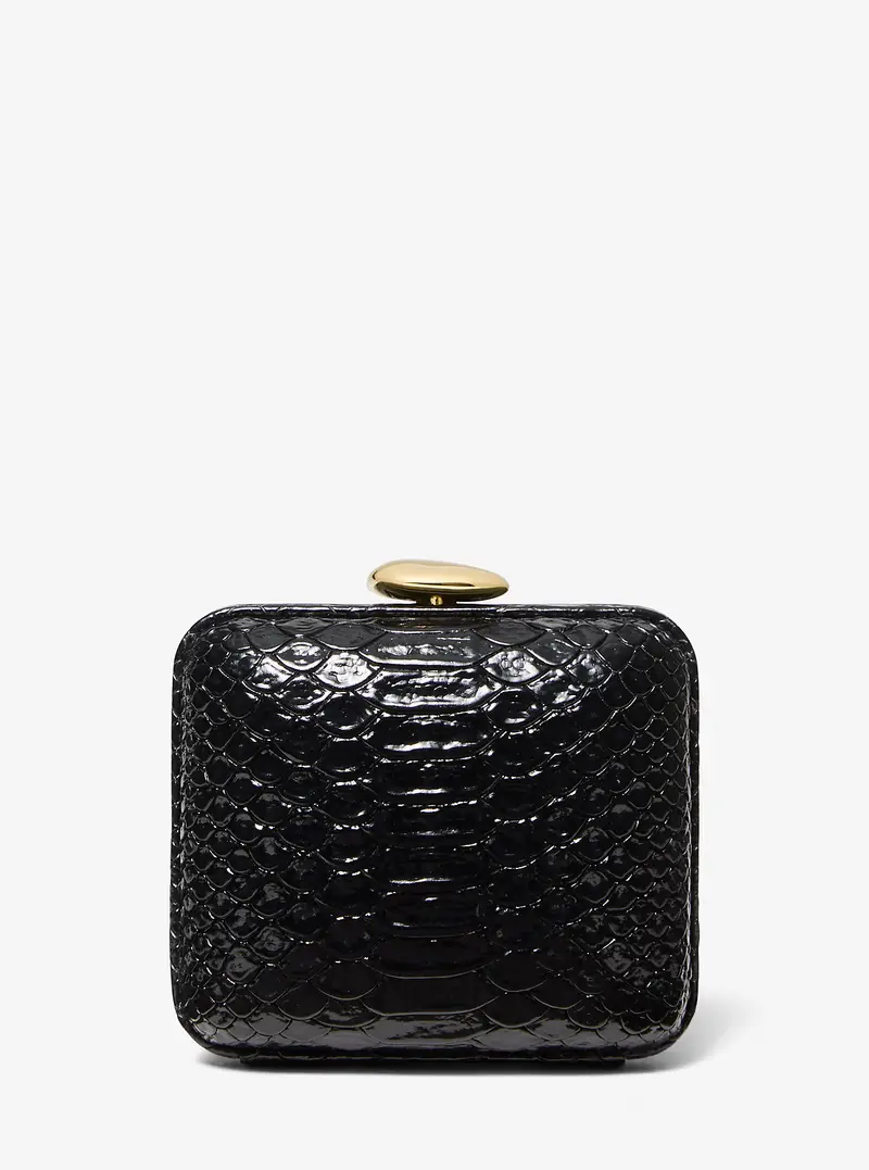 MK Minaudière Tina mini in pelle stampa pitone - Nero - Michael Kors
