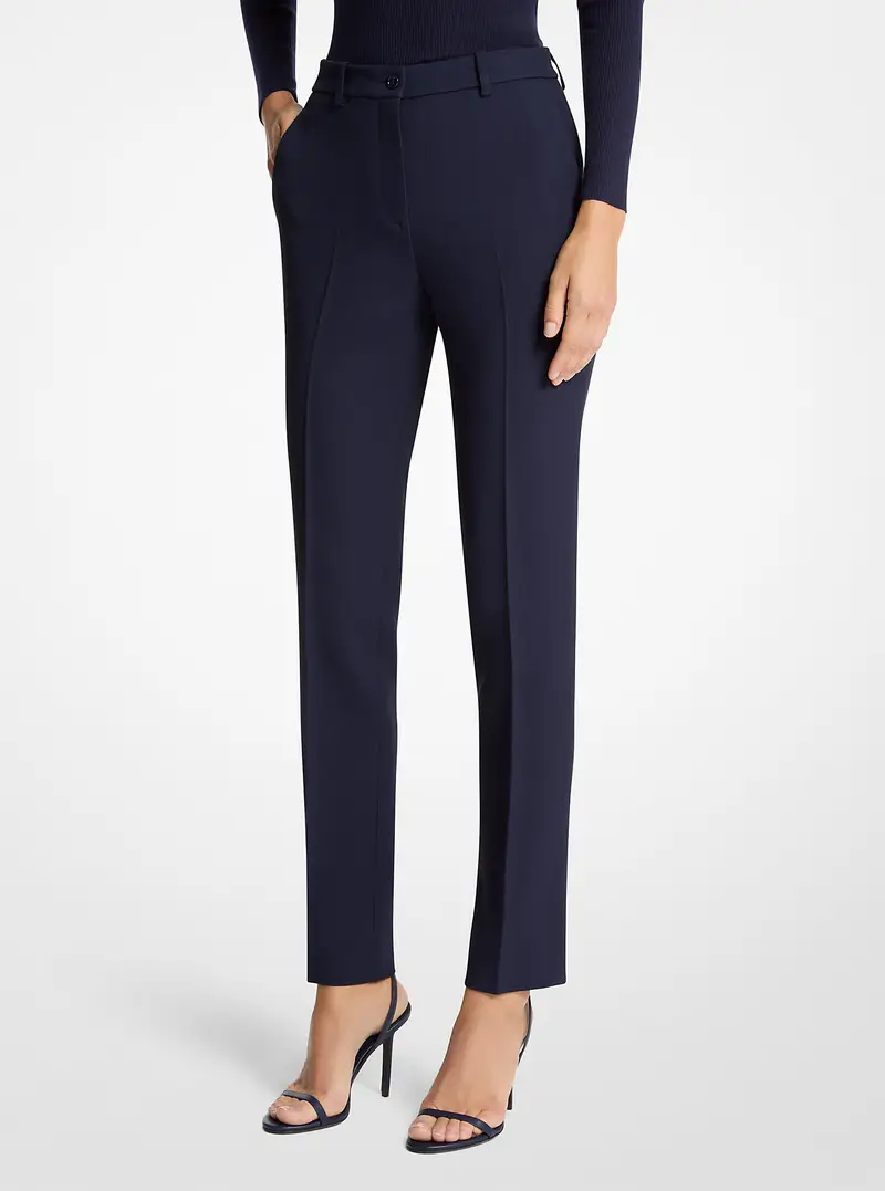 MK Pantalone Samantha in doppio crêpe sablé - Blu - Michael Kors
