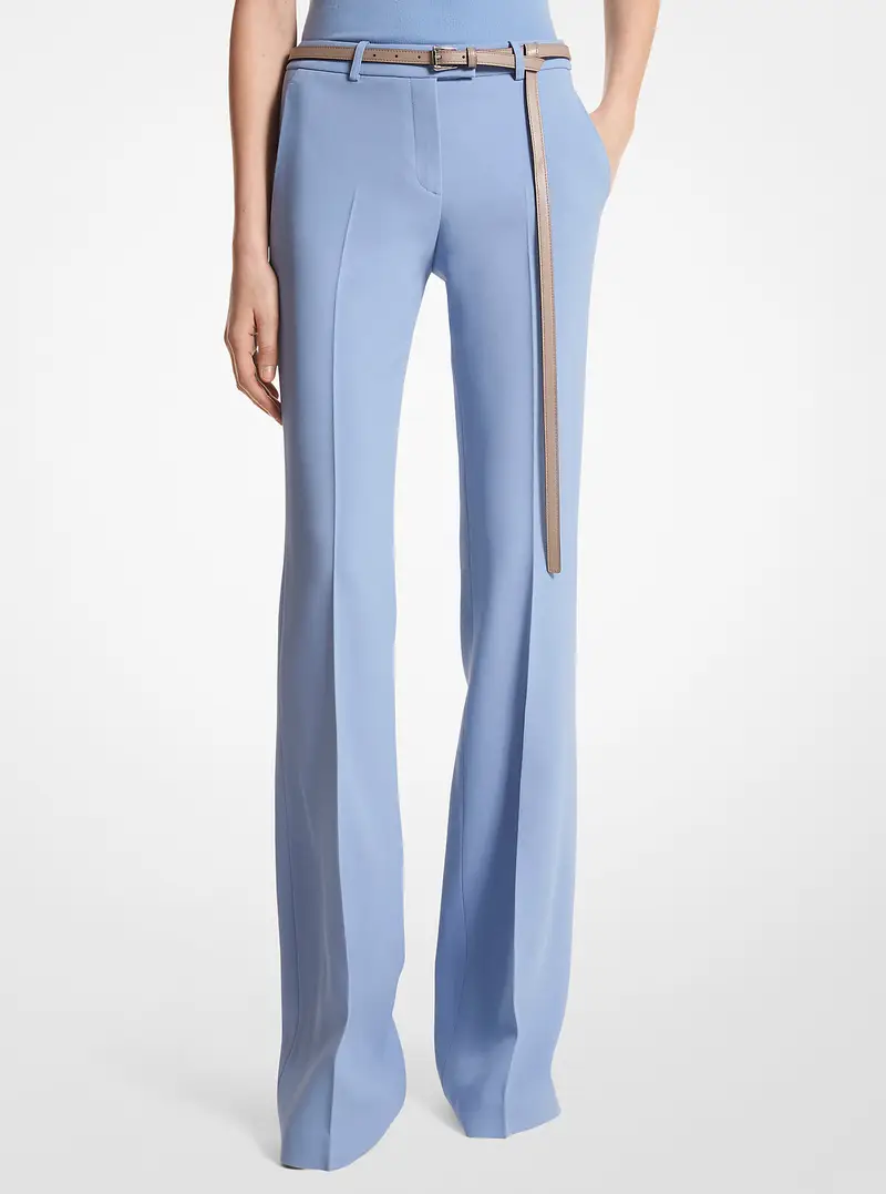 MK Pantaloni svasati Haylee in doppio crêpe sablé - Blu - Michael Kors