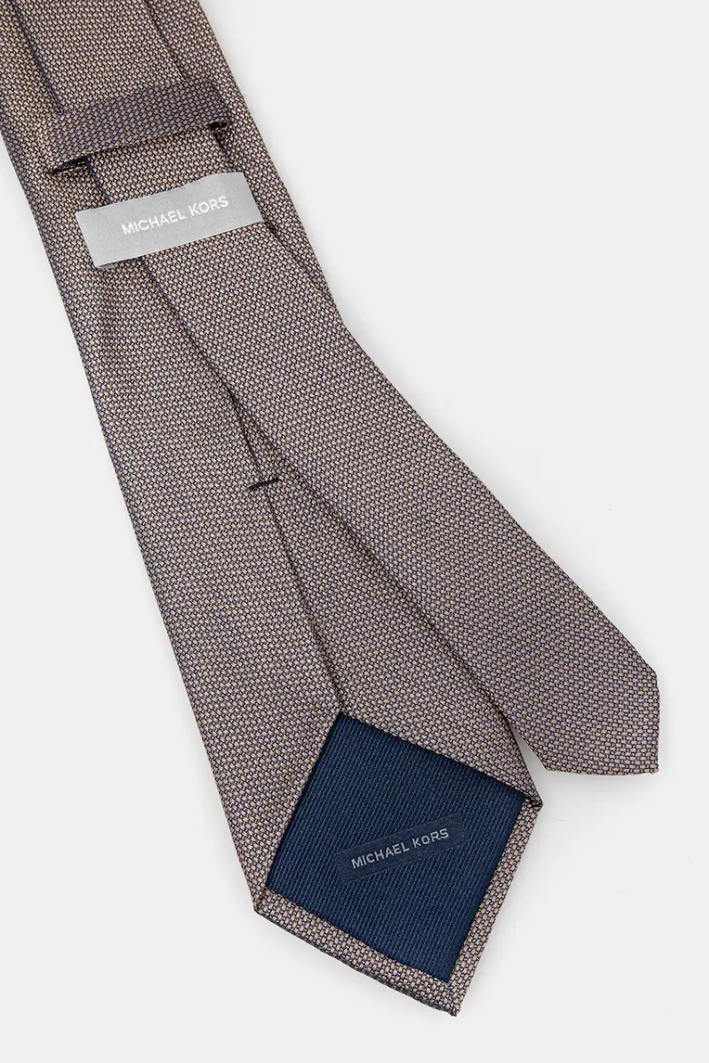 cravatta in seta colore beige MK0DT00185 miniatura 2