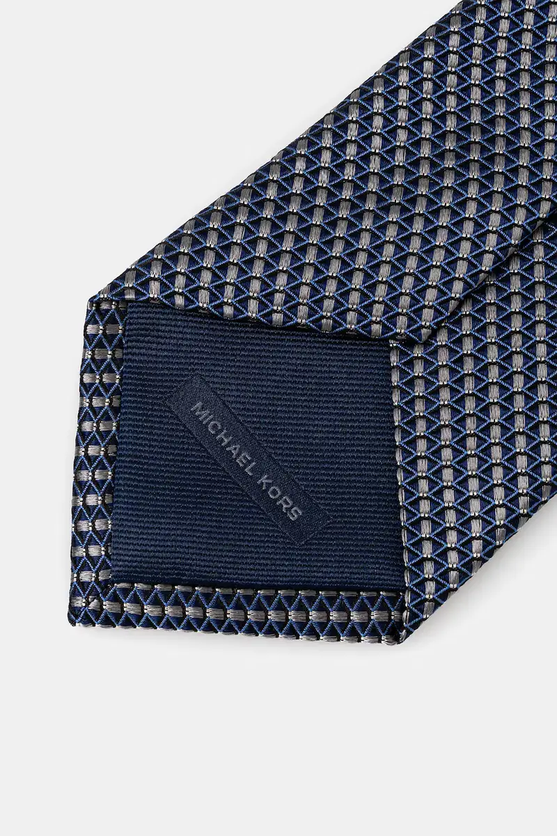 cravatta in seta colore blu navy MK0DT00183 miniatura 2