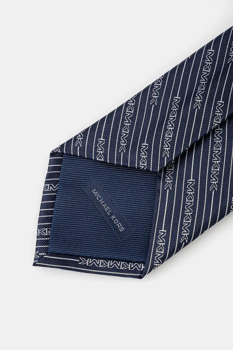 cravatta in seta colore blu navy MK0DT00189 miniatura 2