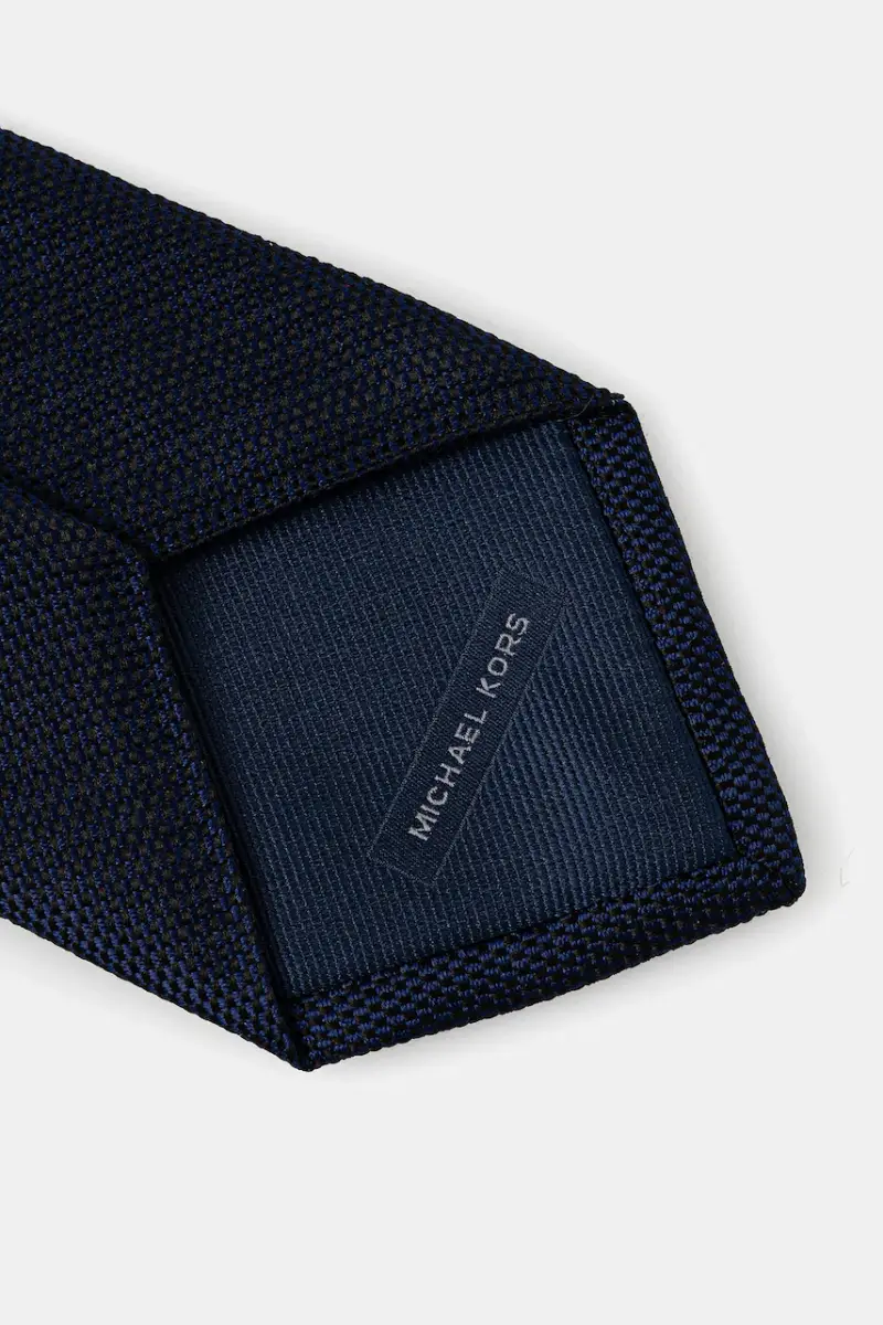 cravatta in seta colore blu navy MK0DT00192 miniatura 2