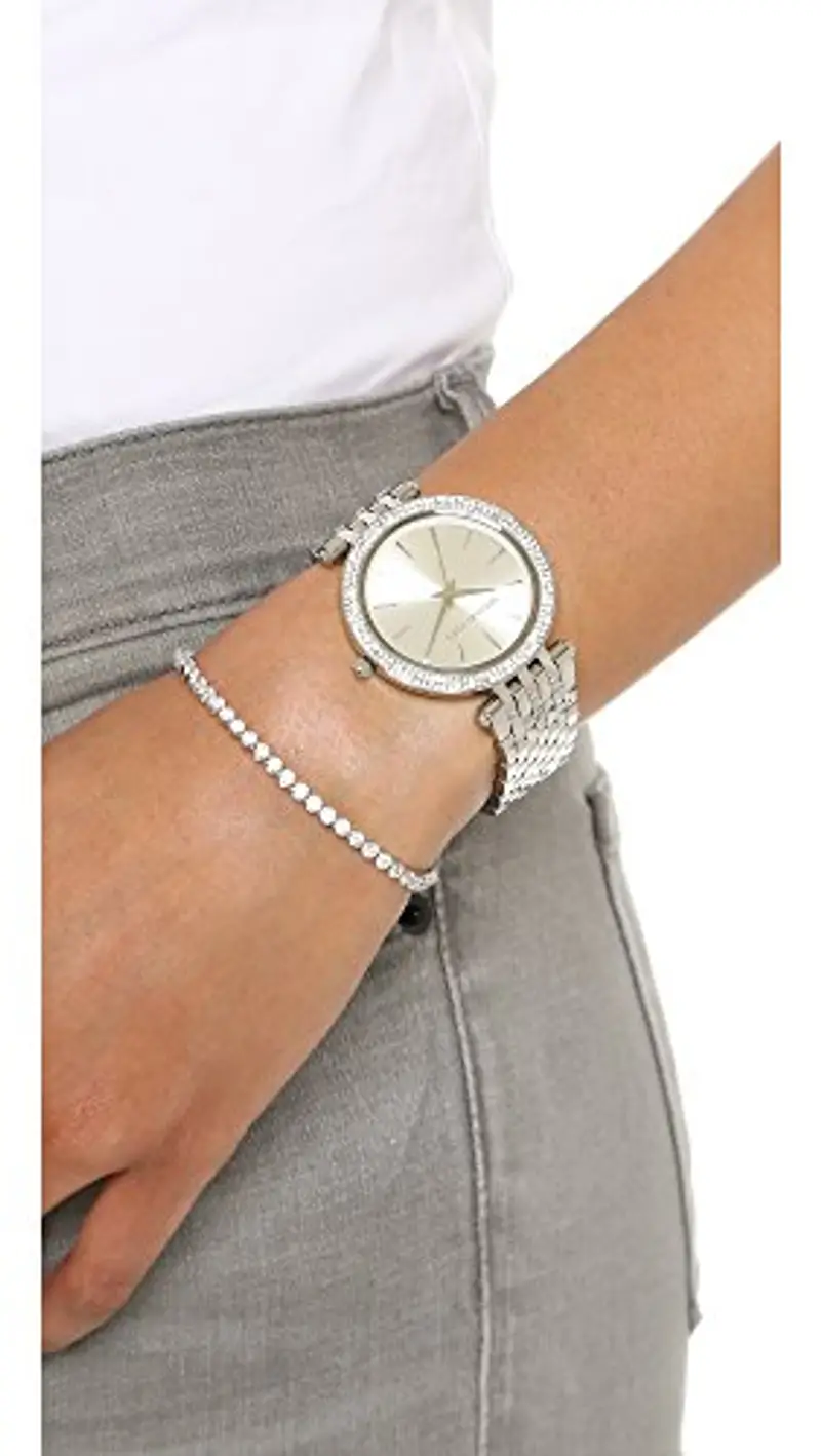 Michael Kors Darci Orologio al quarzo analogico con cinturino in acciaio inossidabile tono argento da donna MK3190 miniatura 2