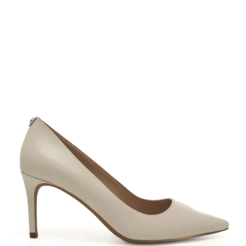 décolleté alina flex con tacco a stiletto medio in pelle liscia crema