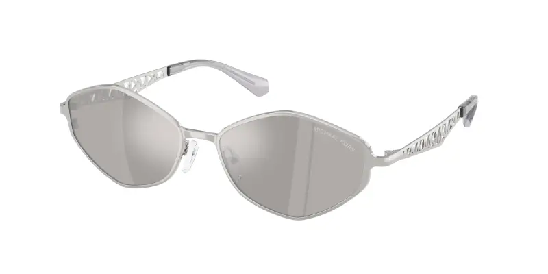 Donna Michael Kors MK1181 GOLD COAST 18936G Occhiali da sole Metallo Argento Argento Geometrica Specchiate