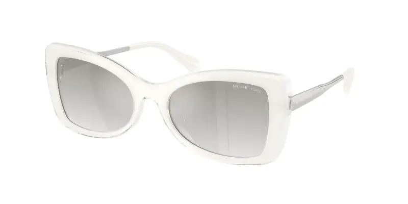 Donna Michael Kors MK2272U MALAGA 405201 Occhiali da sole Iniettato Bianco Grigio Farfalla Normale Sfumato