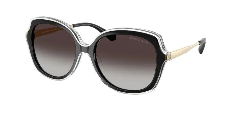 Donna Michael Kors MK2273U CANARY ISLANDS 30058G Occhiali da sole Iniettato Nero Grigio Squadrata Normale Sfumato