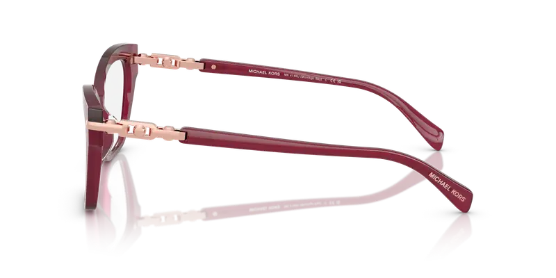 Michael Kors Donna MK4146U MONTEGO BAY 4018 Montature da vista Acetato Rosso Trasparente Cat Eye Normale miniatura 3