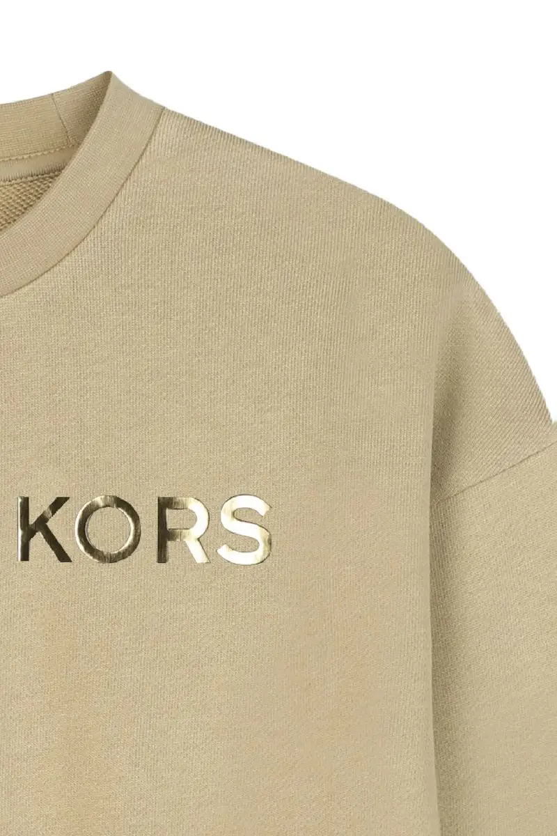 felpa in cotone bambino/a colore beige con applicazione R30469 miniatura 3