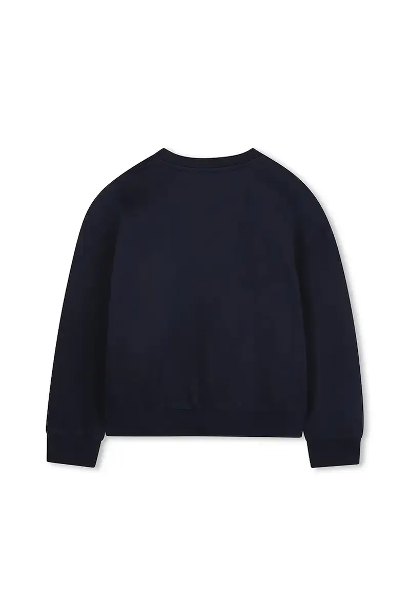 felpa in cotone bambino/a colore blu navy con applicazione R30469 miniatura 2