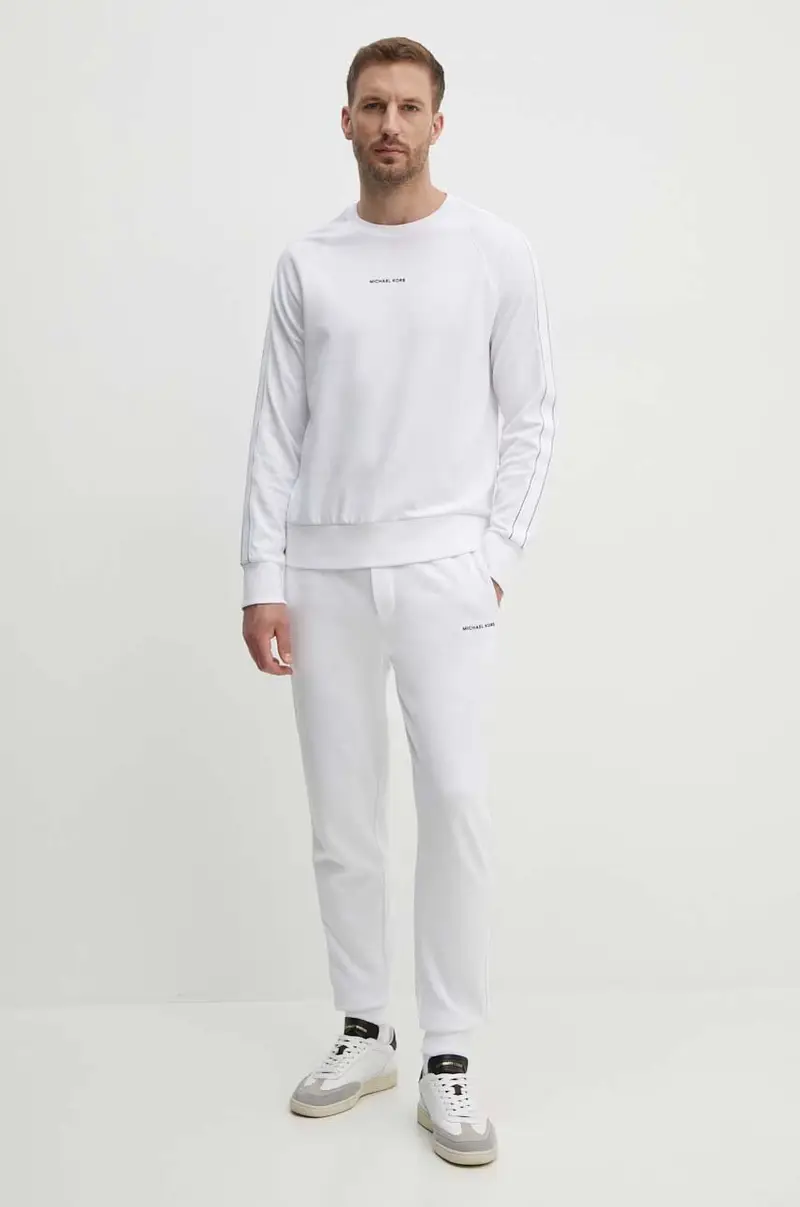 felpa uomo colore bianco con applicazione CT4524C5MF miniatura 2