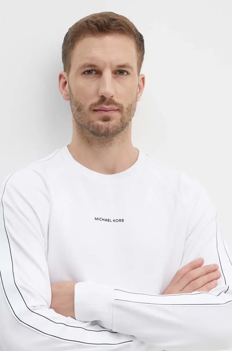 felpa uomo colore bianco con applicazione CT4524C5MF miniatura 4