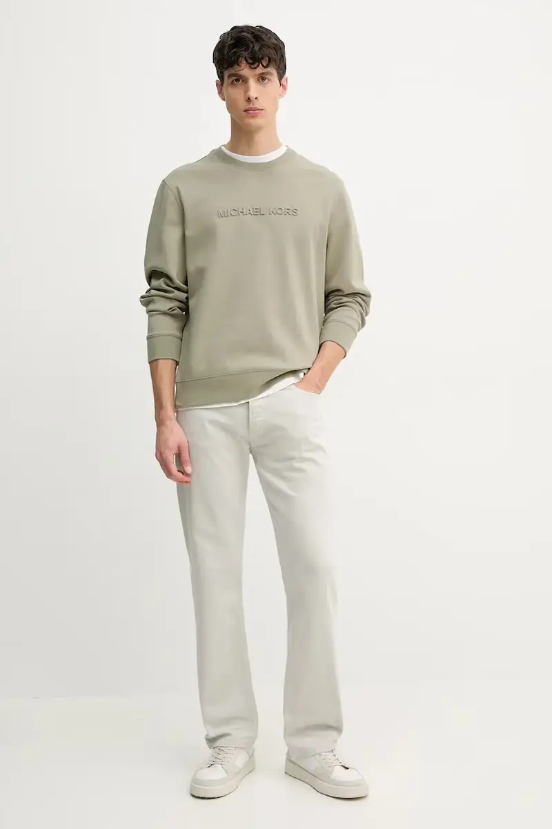 felpa uomo colore nero con applicazione CF4528J5MF Verde miniatura 2