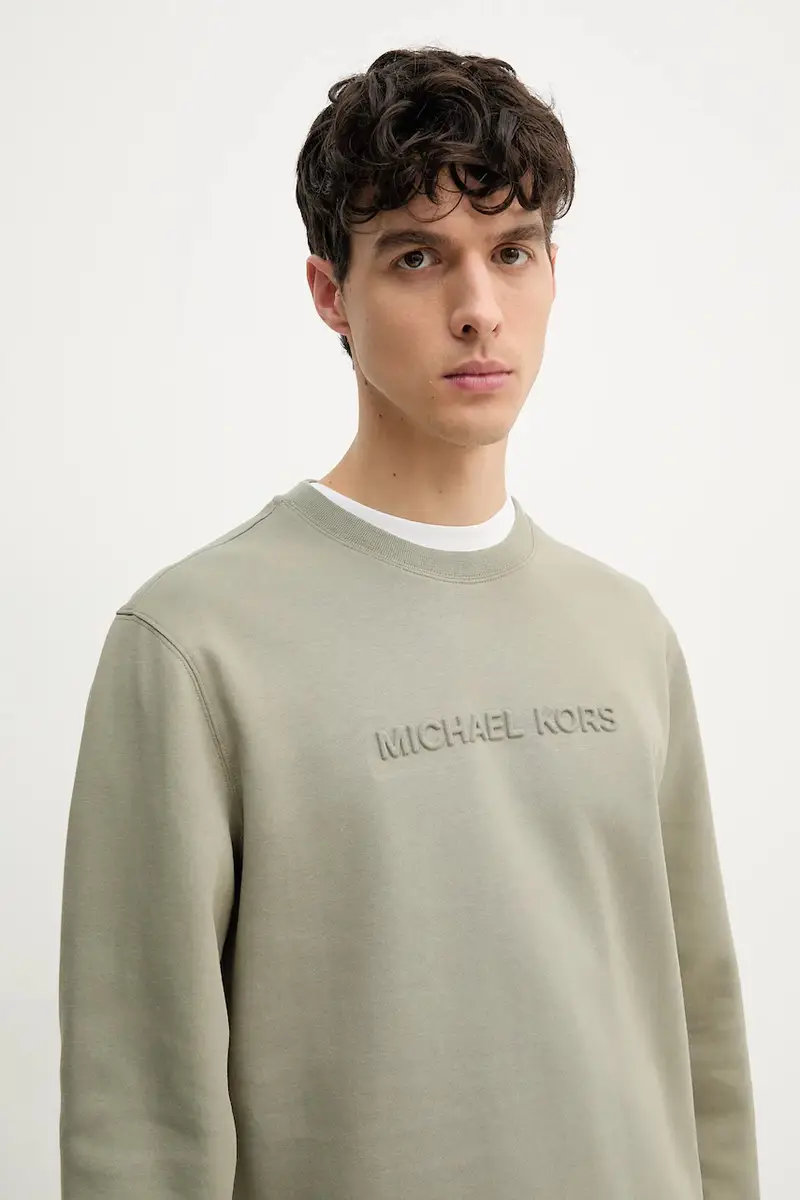 felpa uomo colore nero con applicazione CF4528J5MF Verde miniatura 4