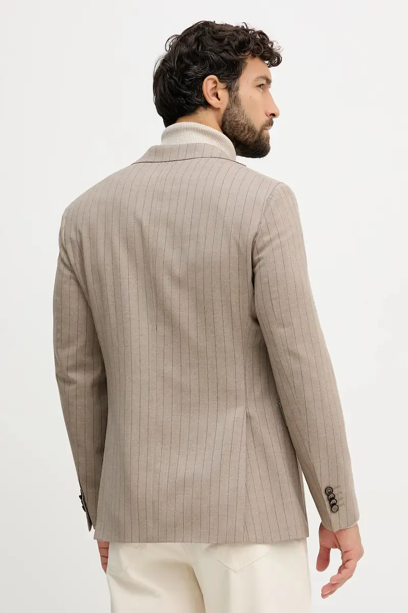 giacca con lana colore beige MK0SB01141 miniatura 4