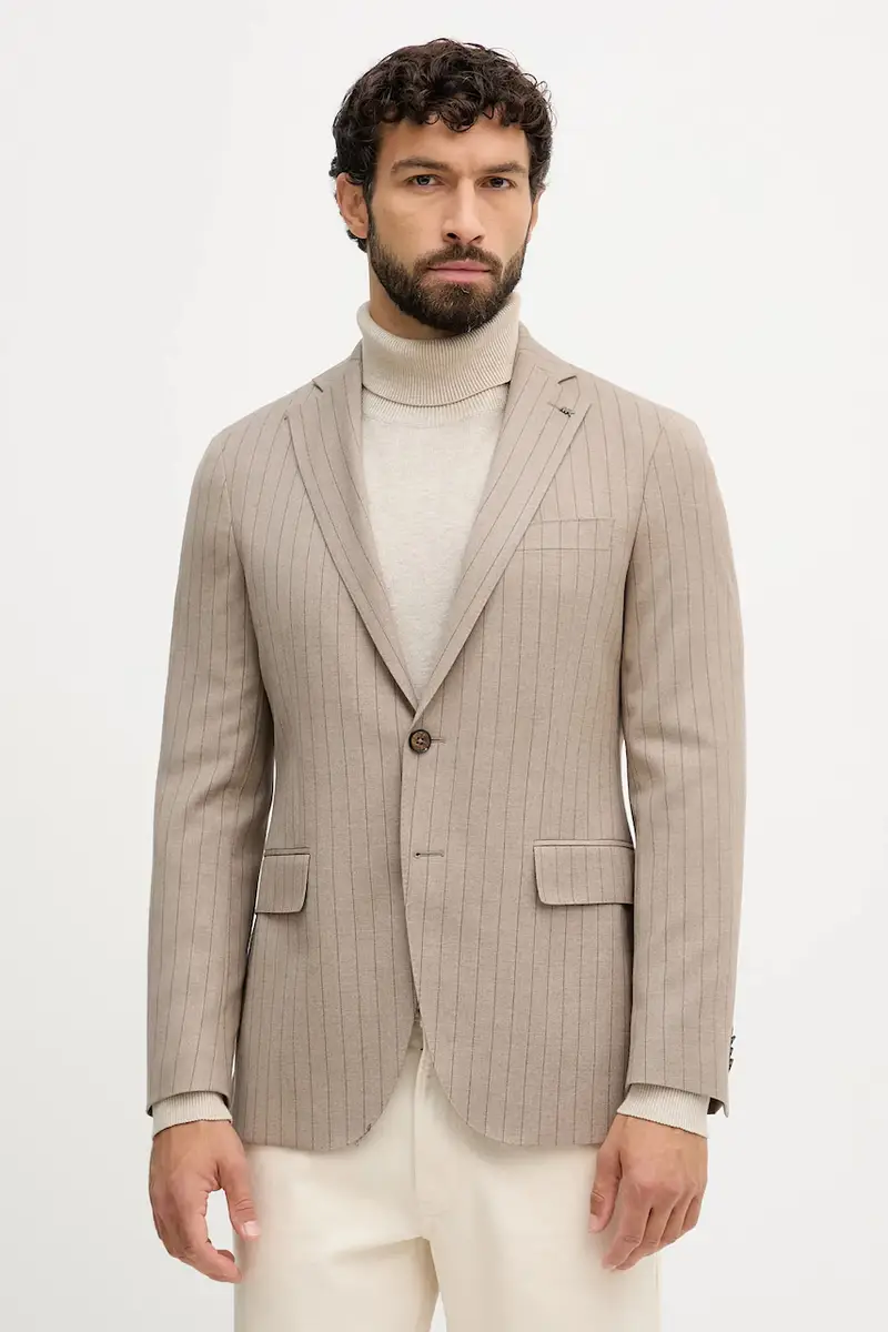 giacca con lana colore beige MK0SB01141