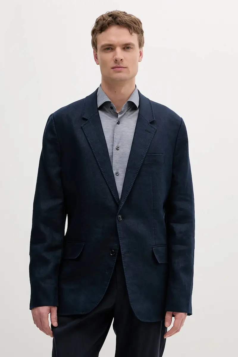 giacca in lino uomo colore blu navy CS5100TBEY