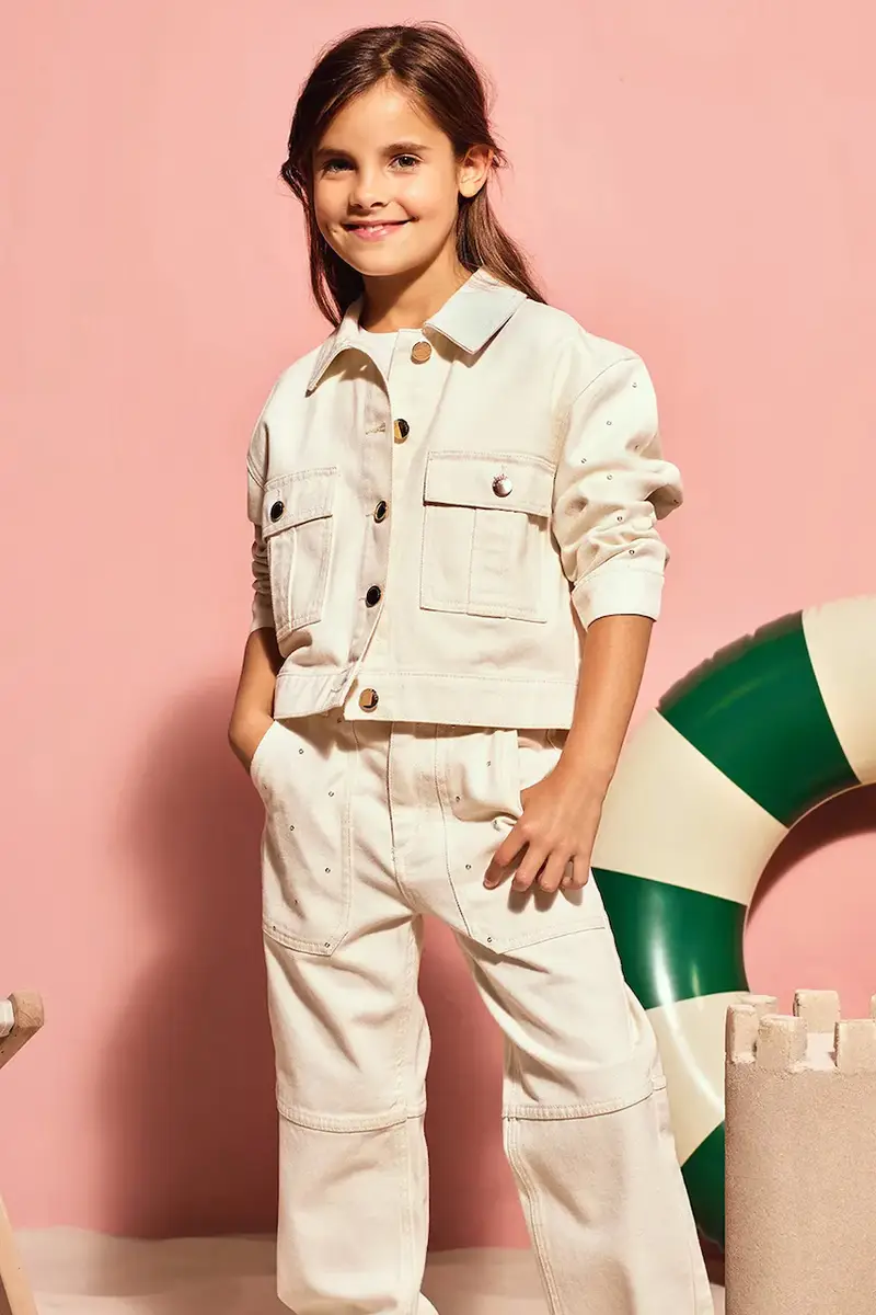 giacca jeans bambino/a colore beige R30293