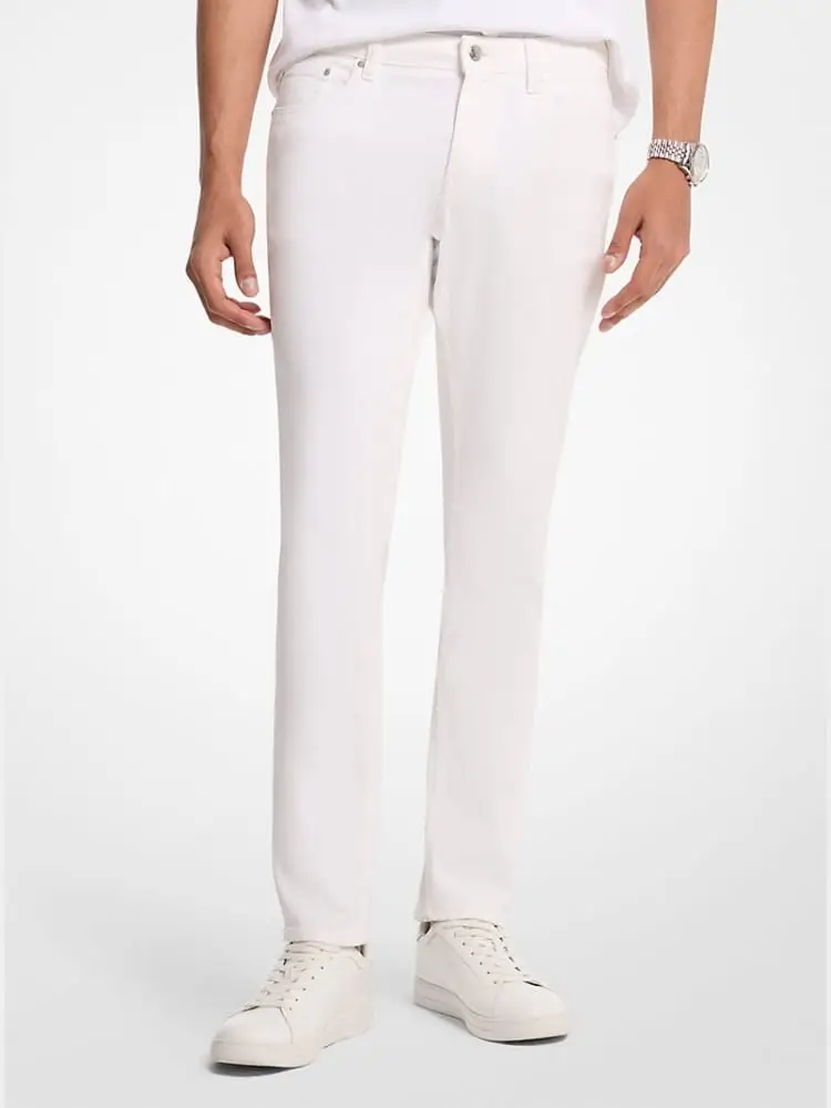 jeans parker slim fit in denim bianco