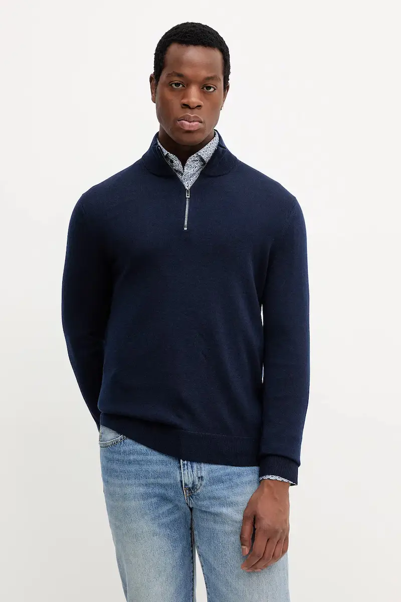 maglione in lana uomo colore blu navy CR1601Z7AP