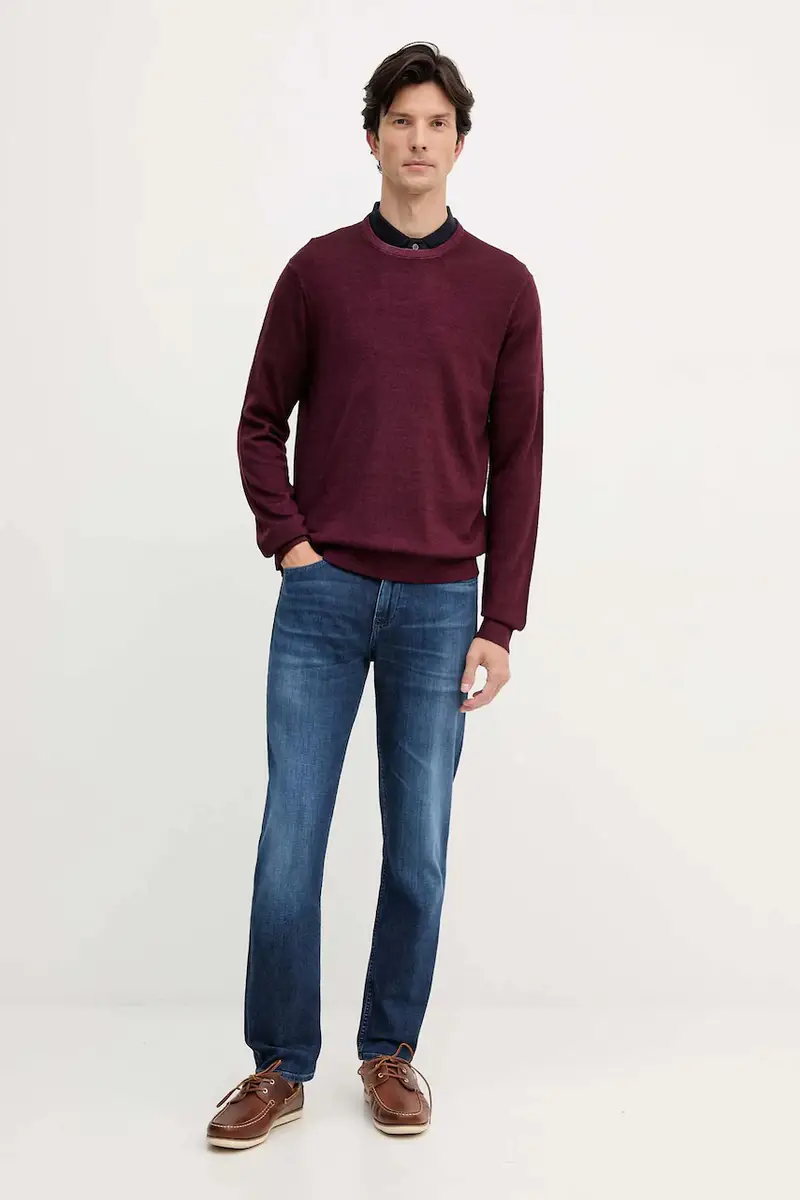 maglione in lana uomo colore granata CF560HW7AP miniatura 2