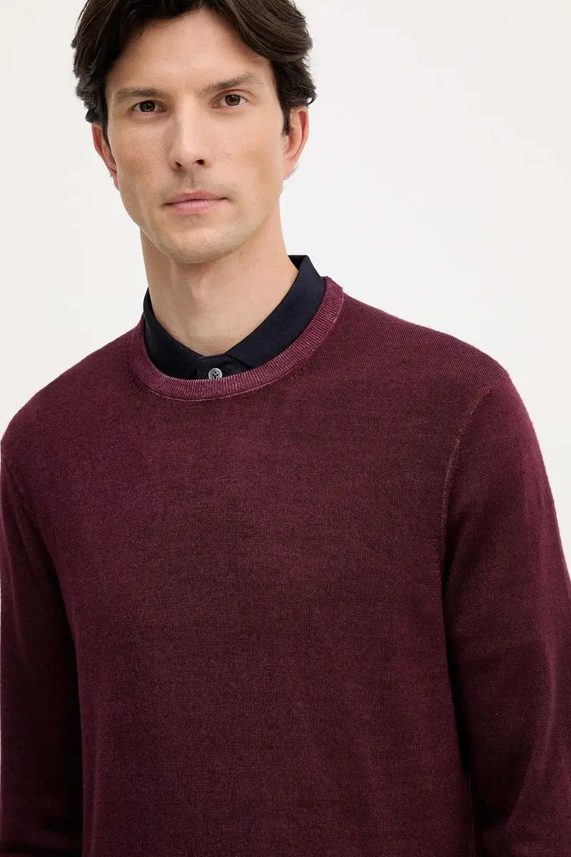 maglione in lana uomo colore granata CF560HW7AP miniatura 4