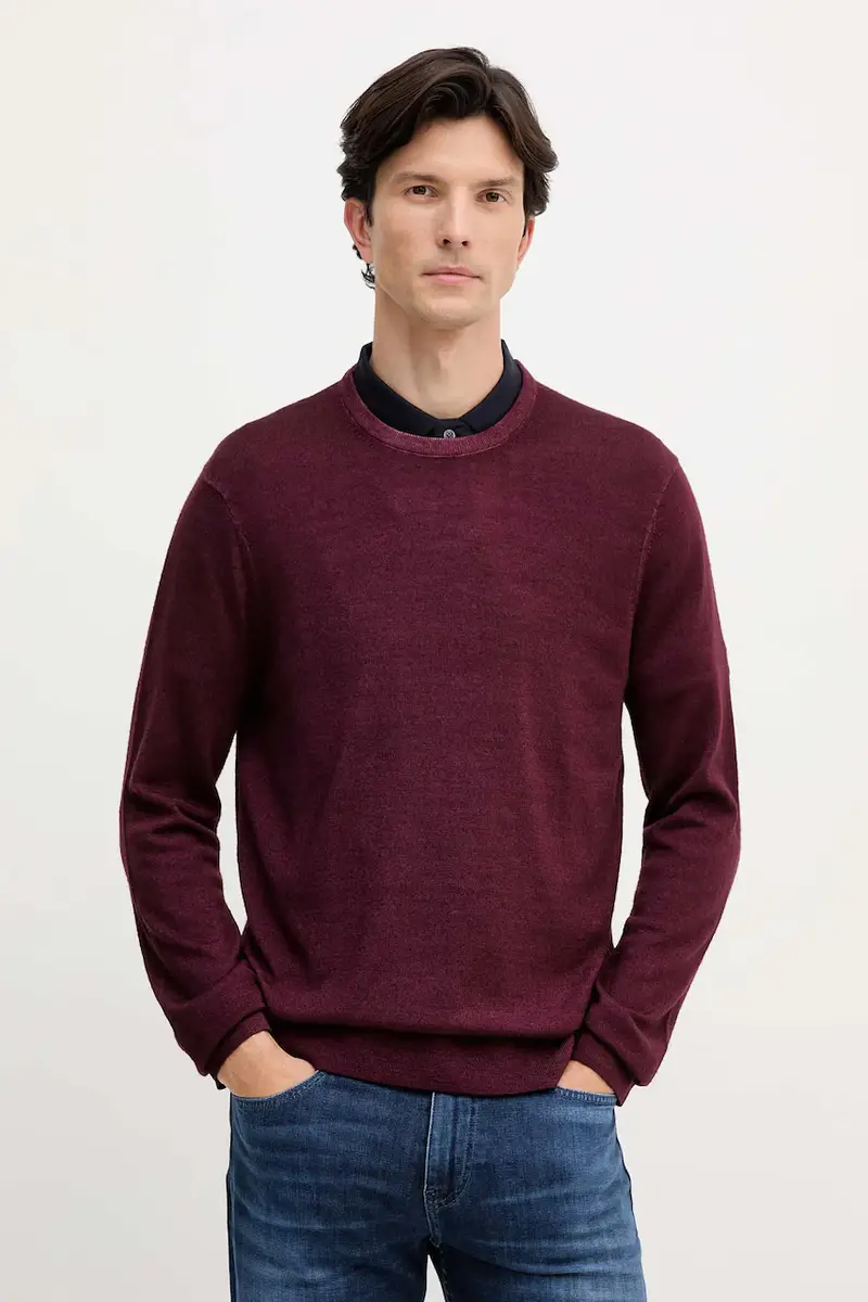 maglione in lana uomo colore granata CF560HW7AP
