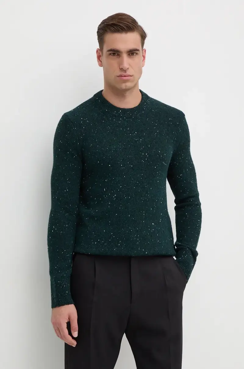 maglione in lana uomo colore verde CF460D2322